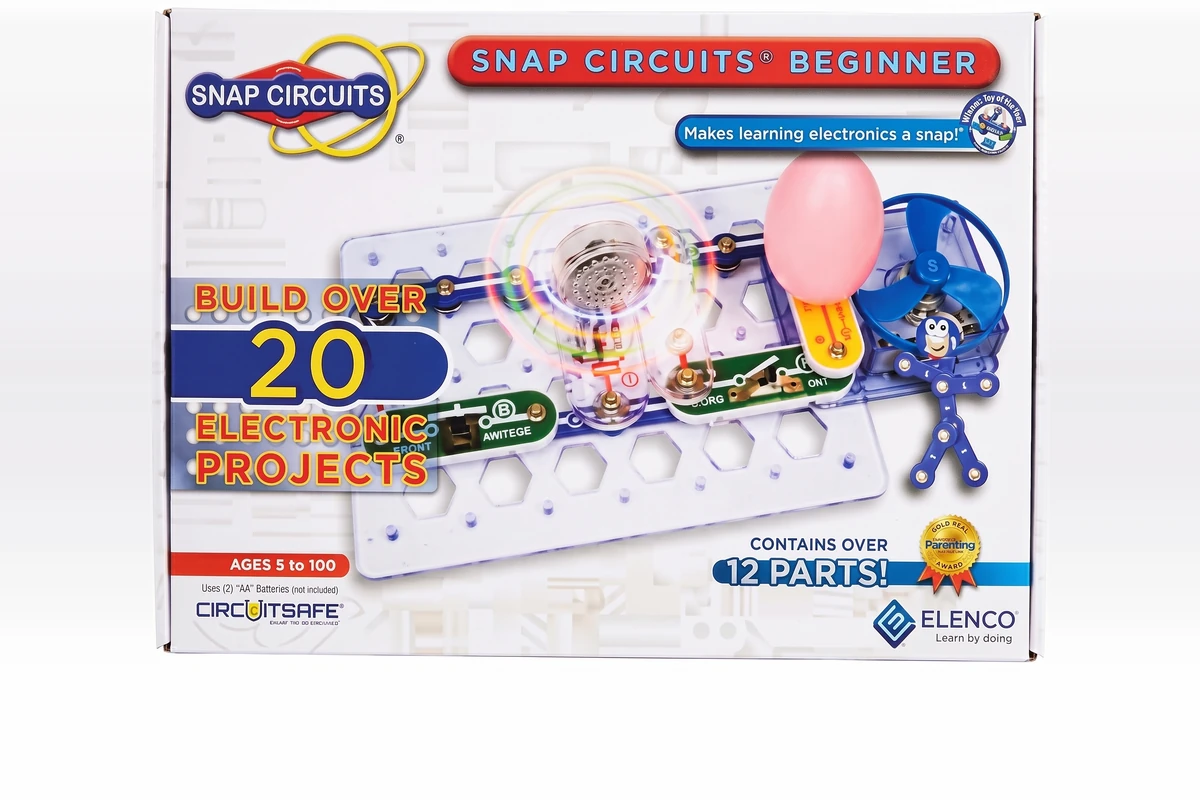 Caja del kit Snap Circuits Beginner SCB-20, con más de 20 proyectos de electrónica